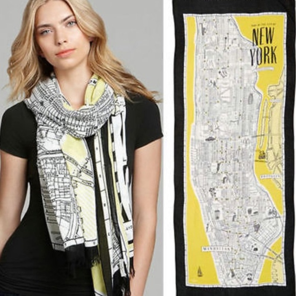 kate spade map of New York scarf